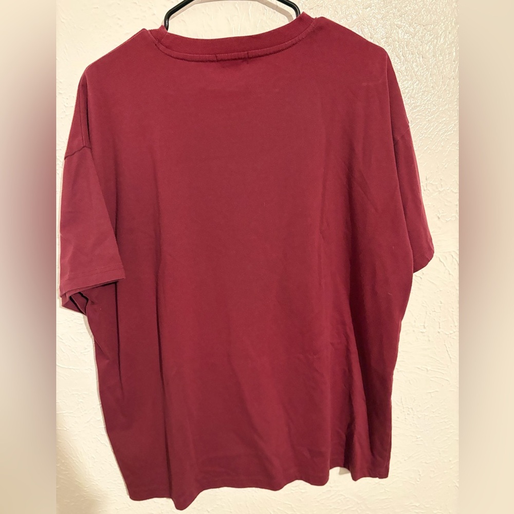 Cosmic nights rhinestones maroon short sleeve XL shirt